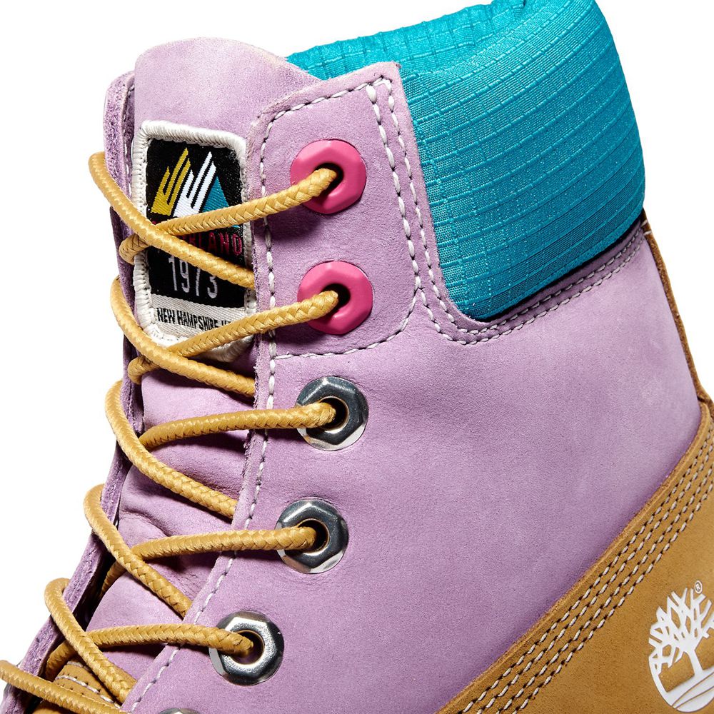 Botas Feminino - Timberland 6-Inch Premium Impermeavel - ZKBWO7806 - Marrom/Roxo
